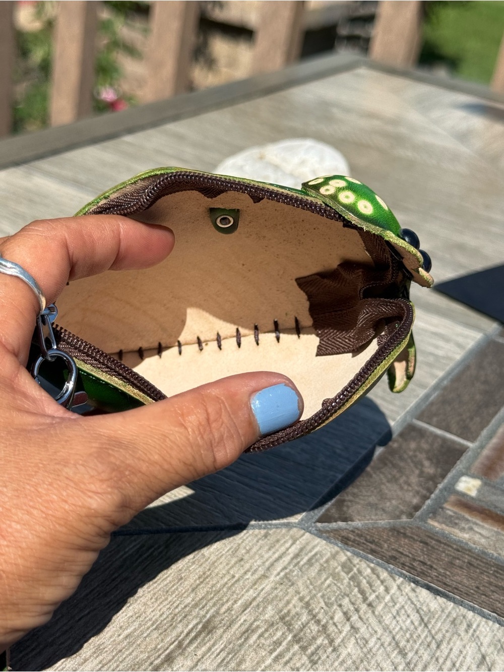 NWT Handmade leather alligator coin purse and wristlet - Picture 5 of 5